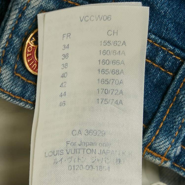 Pre Owned Louis Vuitton Blue Tie Dye Denim Shorts S Waist 26"