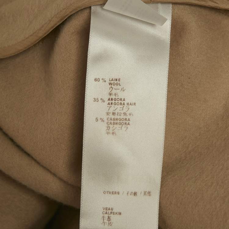 Pre Owned Louis Vuitton Beige Wool Detachable Hood Button Front Cape Coat M
