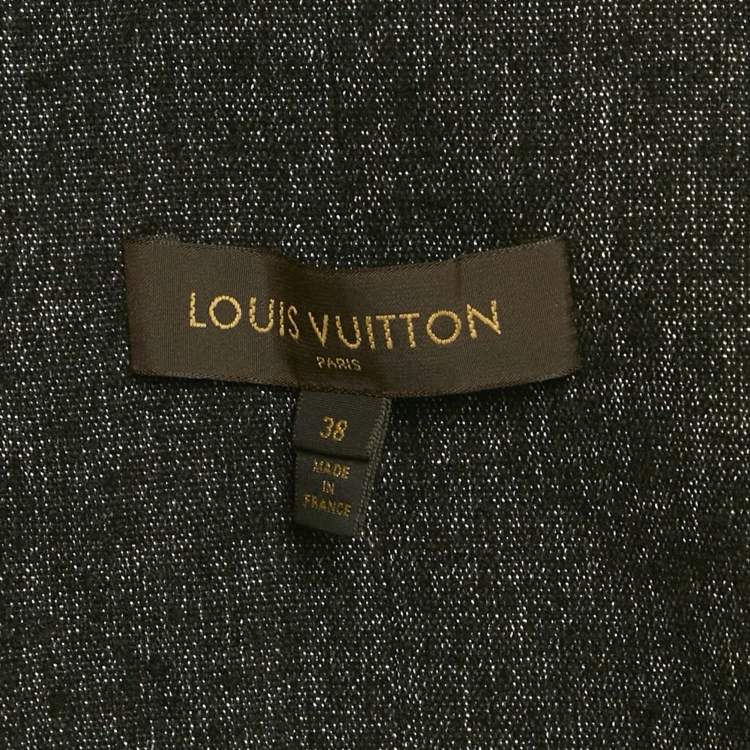 Pre Owned Louis Vuitton Black Wool Blend Gathered Waist Coat & Skirt Set M ( FR 38/ 40)