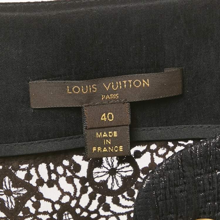 Pre Owned Louis Vuitton Black Lace Trim Lurex Knit Short Dress S