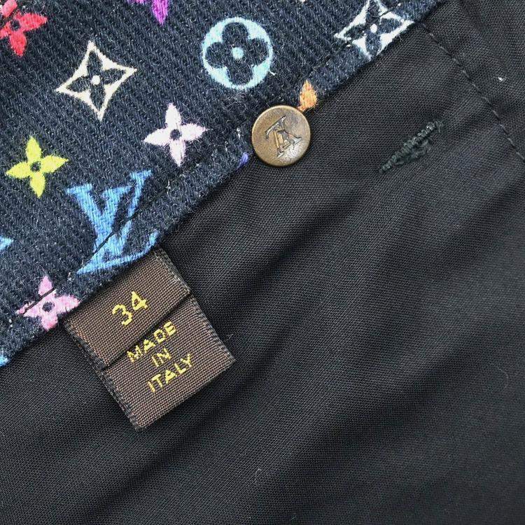 Pre Owned Louis Vuitton Denim Skirt Gray Size 34