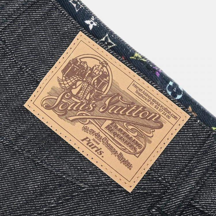 Pre Owned Louis Vuitton Denim Skirt Gray Size 34