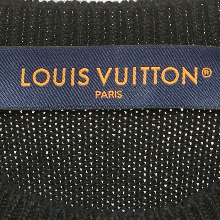Pre Owned Louis Vuitton Black Monogram Wool Knit Marque L'Vuitton Sweater M