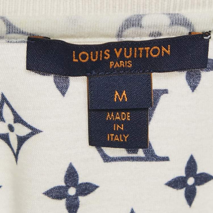 Pre Owned Louis Vuitton White Monogram Print Jersey T-Shirt M