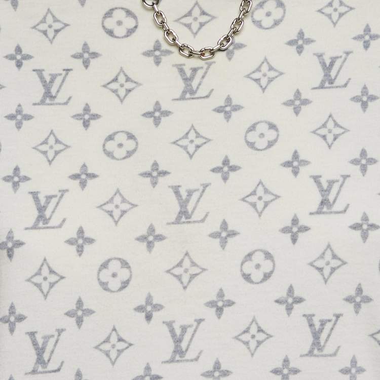 Pre Owned Louis Vuitton White Monogram Print Jersey T-Shirt M