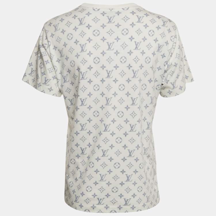 Pre Owned Louis Vuitton White Monogram Print Jersey T-Shirt M
