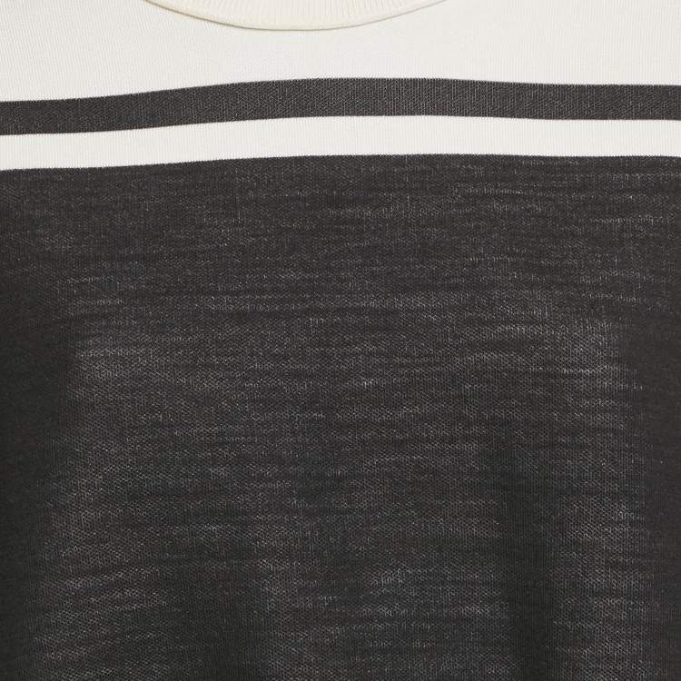 Pre Owned Louis Vuitton Black Knit Logo Detail Cropped Sweater M