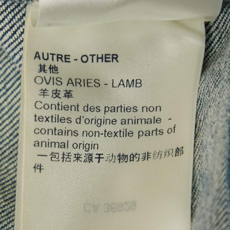 Pre Owned Louis Vuitton Blue Logo Print Denim Mini Dress S