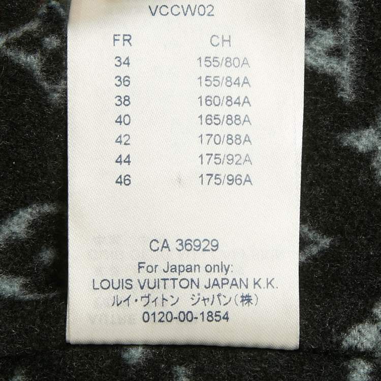 Pre Owned Louis Vuitton Black Wool Open Front Belted Leather Trim Coat S 