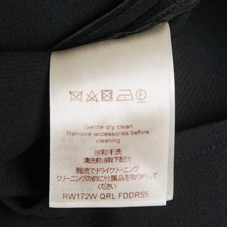 Pre Owned Louis Vuitton Black Wool Blend Flounce Mini Dress M