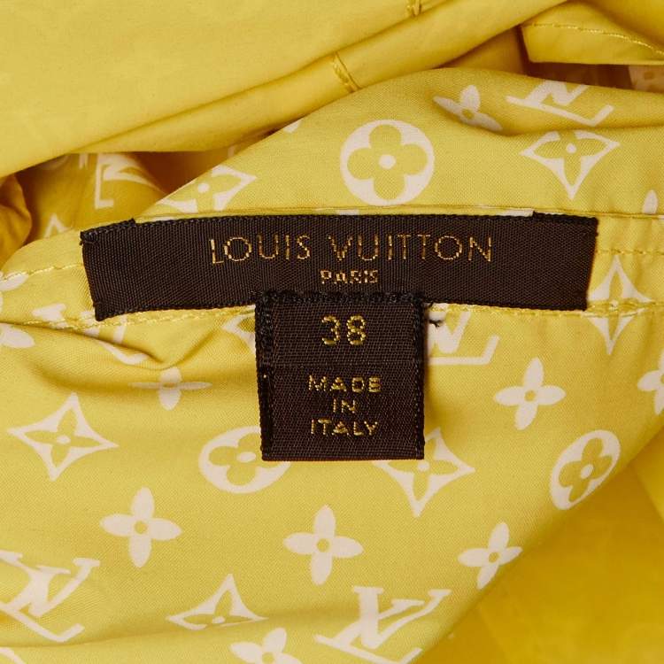 Pre Owned Louis Vuitton Yellow Monogram Cotton Hooded Jacket M