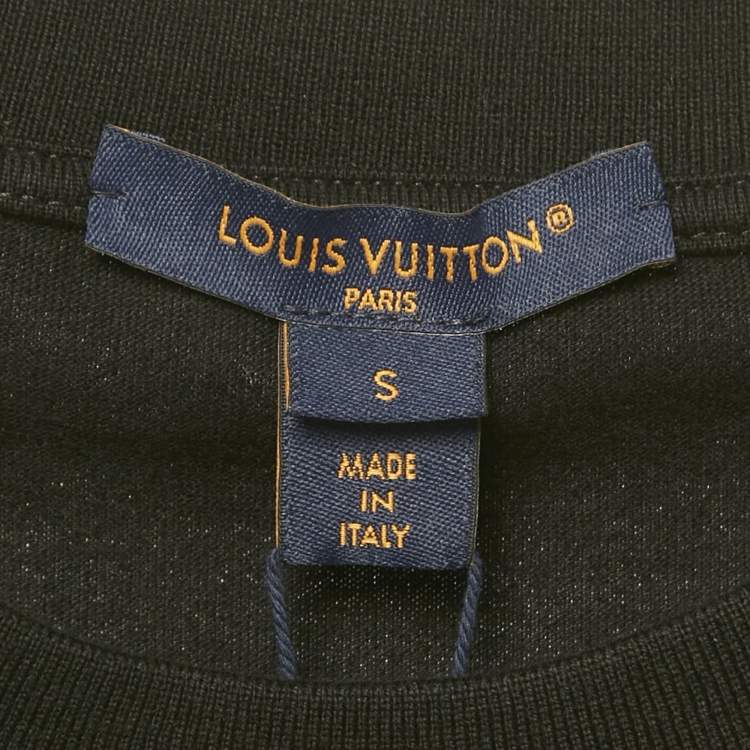 Pre Owned Louis Vuitton Black Silk & Cotton Zipper Detail T-Shirt S