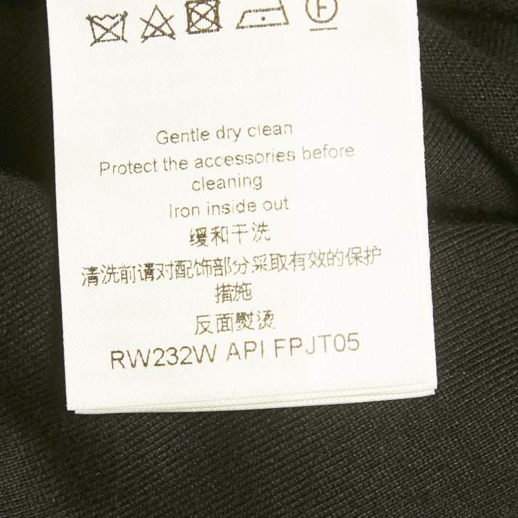Pre Owned Louis Vuitton Black Silk & Cotton Zipper Detail T-Shirt S