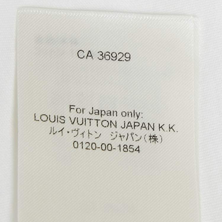 Pre Owned Louis Vuitton White Voyage Scarf Detail Cotton T-Shirt XS