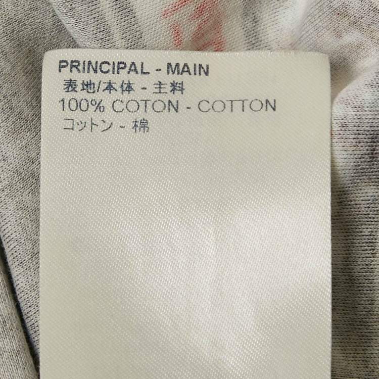 Pre Owned Louis Vuitton Black Printed Cotton Crew Neck T-Shirt XS