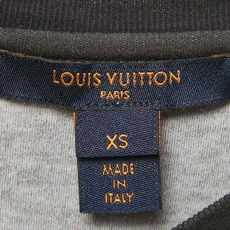 Pre Owned Louis Vuitton Black Printed Cotton Crew Neck T-Shirt XS