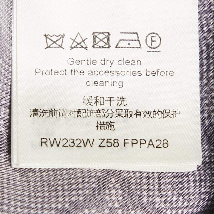Pre Owned Louis Vuitton Navy Blue Monogram Silk Tie -Up Detail Trousers S 