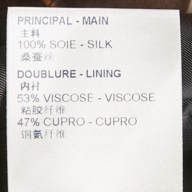 Pre Owned Louis Vuitton Black Logo Print Silk Trousers S