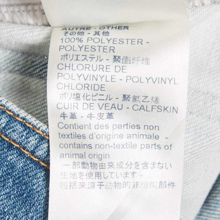 Pre Owned Louis Vuitton Blue Tie Dye Denim Shorts S Waist 28"