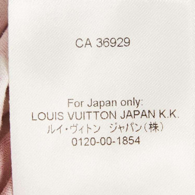 Pre Owned Louis Vuitton Red Logo Print Cotton Knit Chain Detail Crew Neck T-Shirt XS