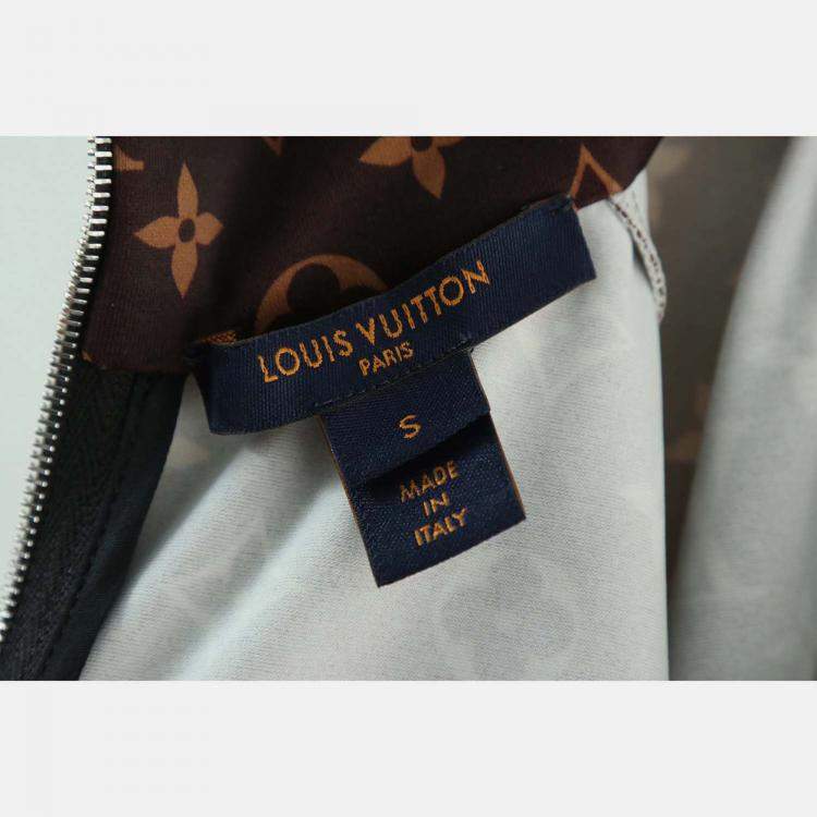 Pre Owned Louis Vuitton Monogram Print Long Sleeve Turtleneck Top Size S