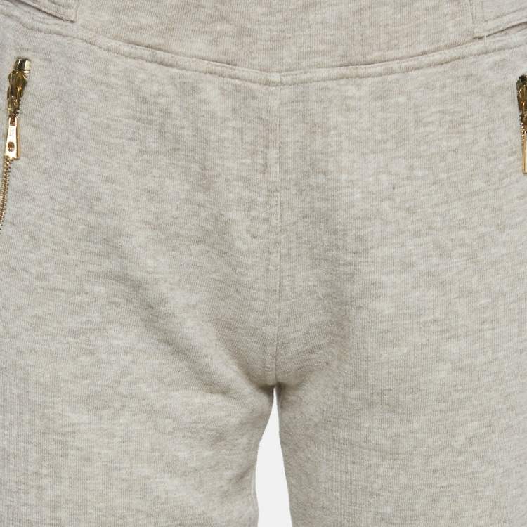 Pre Owned Louis Vuitton Beige Cotton Mélange Straight Fit Sweatpants S