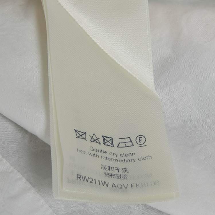 مملوكة مسبقًا Louis Vuitton White LV Monogram Fil Coupe Loose Fit Blouse M