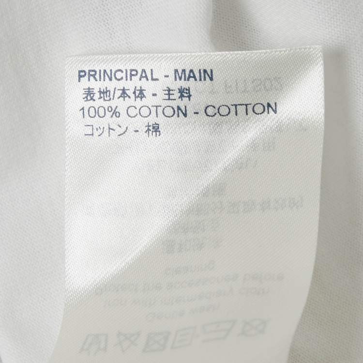 مملوكة مسبقًا Louis Vuitton White Reverse Logo Print Cotton Crew Neck T-Shirt M