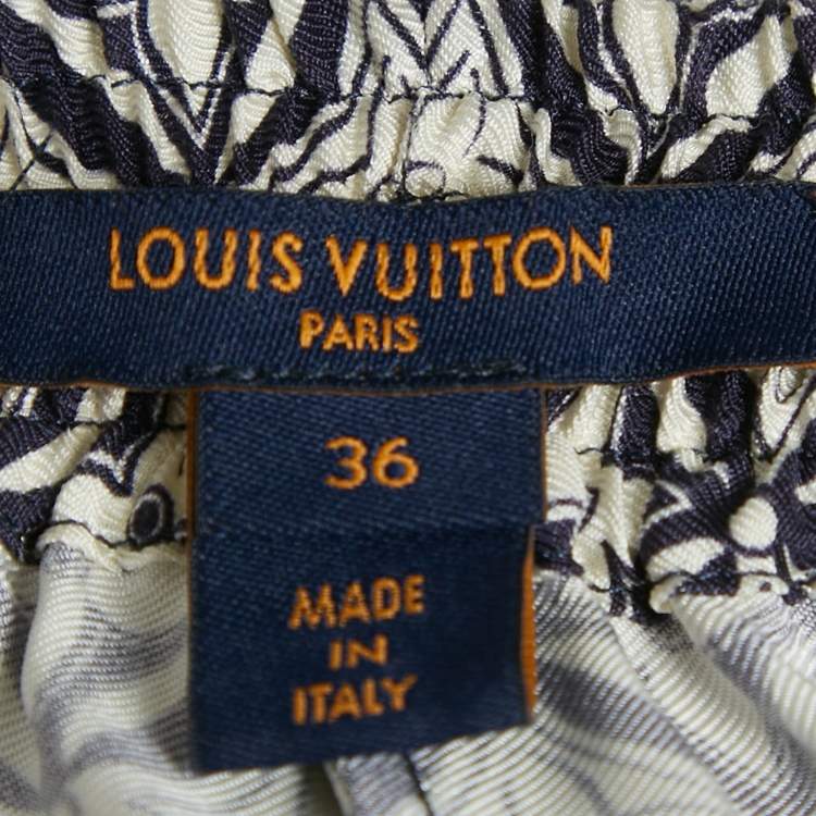 Pre Owned Louis Vuitton Multicolor Monogram Embroidered Silk Pajama Set S 
