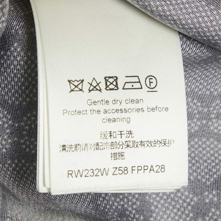 Pre Owned Louis Vuitton Navy Blue Logo Printed Silk Pants S