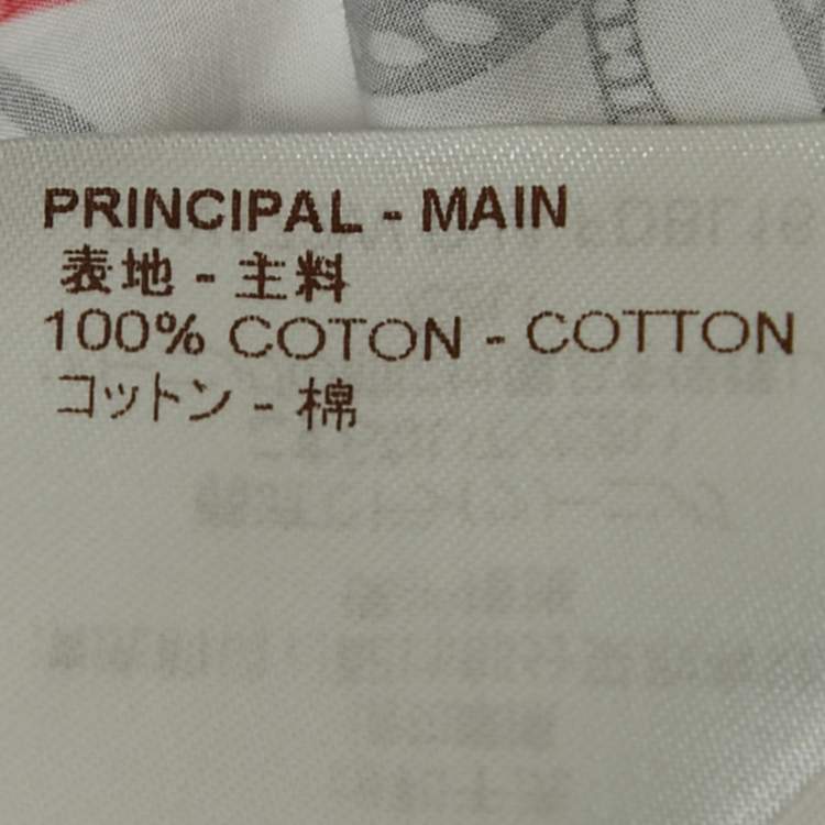 Pre Owned Louis Vuitton White Floral Print Cotton Top M