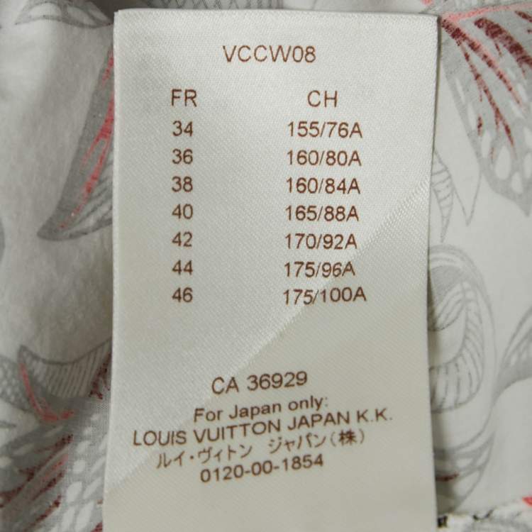 Pre Owned Louis Vuitton White Floral Print Cotton Top M