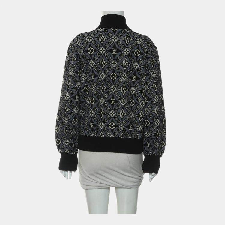 Pre Owned Louis Vuitton Since 1854 Black Monogram Knit Bomber Jacket L