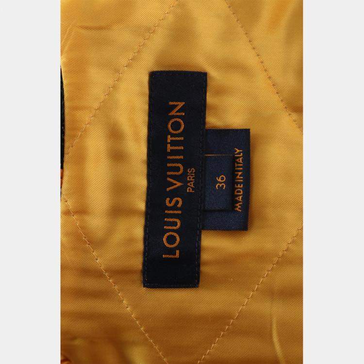 Pre Owned Louis Vuitton Black, Orange Monogram Leather Biker Jacket S