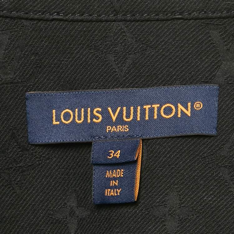 Pre Owned Louis Vuitton Black Monogram Jacquard Denim Jacket S