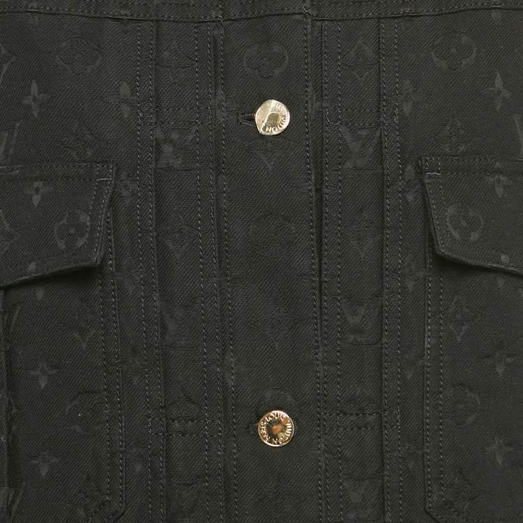 Pre Owned Louis Vuitton Black Monogram Jacquard Denim Jacket S