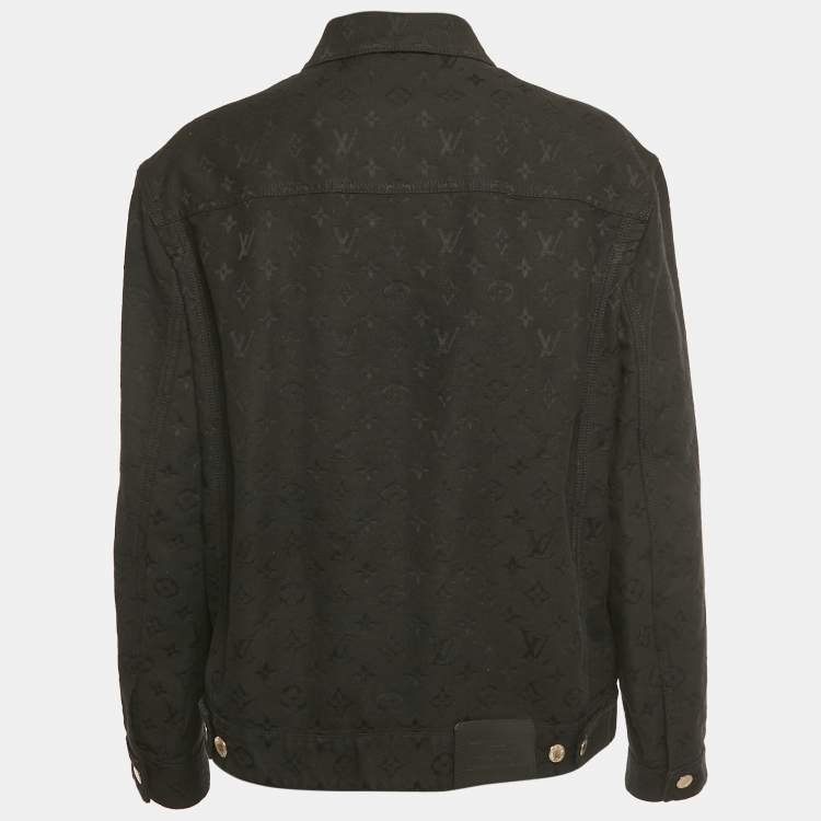 Pre Owned Louis Vuitton Black Monogram Jacquard Denim Jacket S