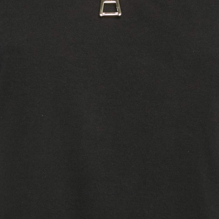 Pre Owned Louis Vuitton Black Jersey Zip-Up Top XS