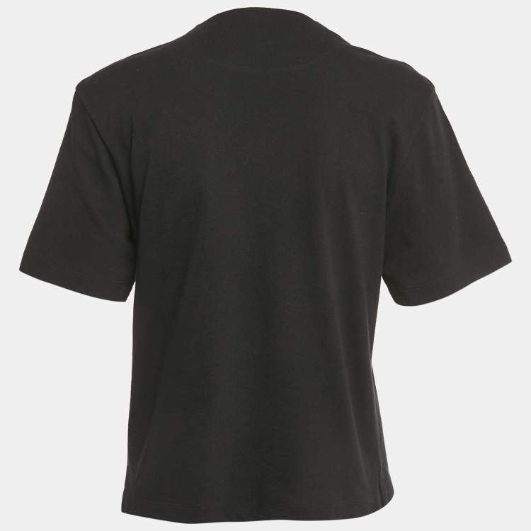 Pre Owned Louis Vuitton Black Jersey Zip-Up Top XS