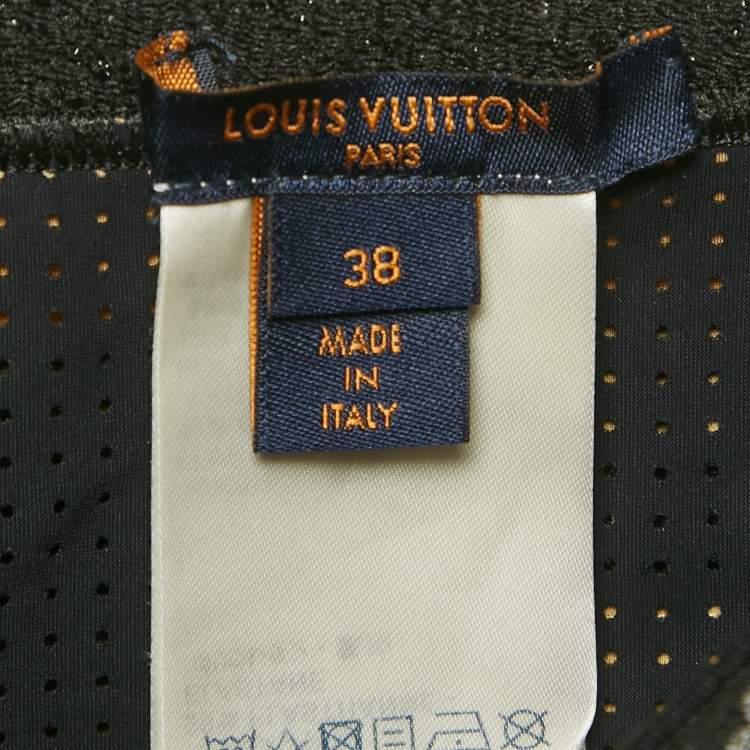 Pre Owned Louis Vuitton Black Monogram Trim Jersey Biker Shorts M