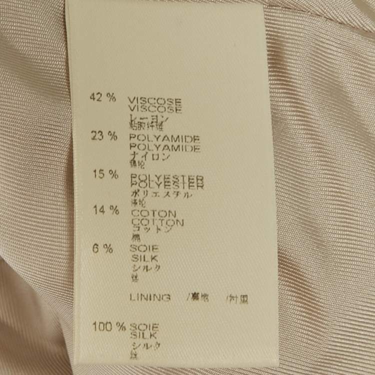 Pre Owned Louis Vuitton Pink Lurex Tweed Bow Detail Jacket S