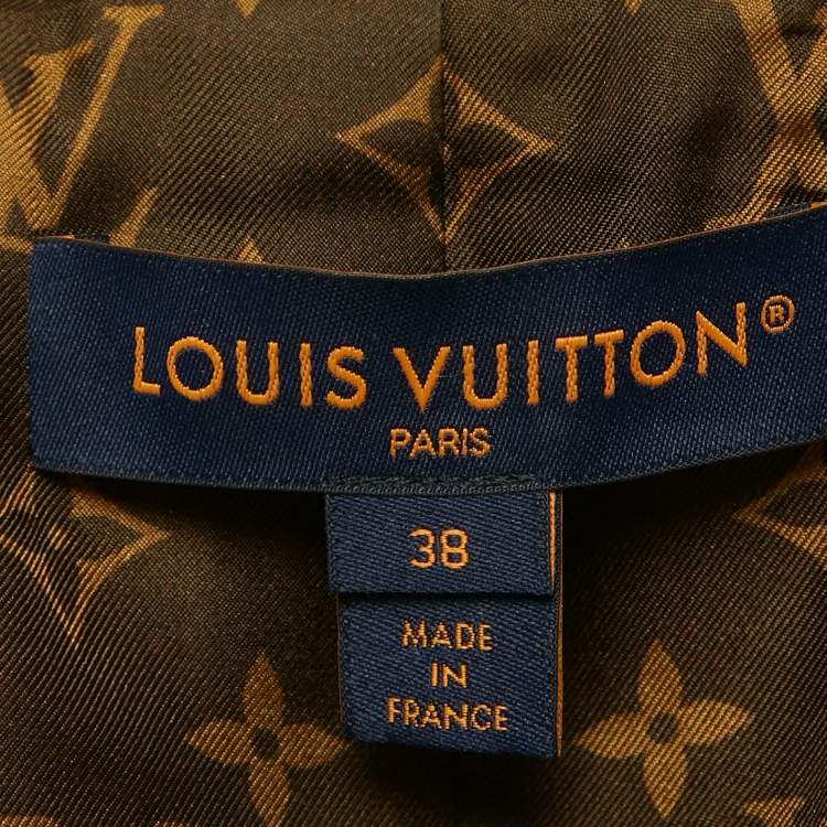 Pre Owned Louis Vuitton Navy Blue Crepe LV Patch Preppy Blazer M