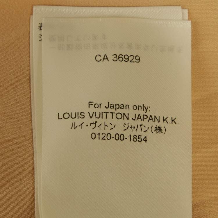 Pre Owned Louis Vuitton Beige /White Abstract Print Silk Pleated Maxi Skirt S