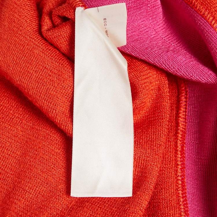 Pre Owned Louis Vuitton Red/Purple Terry & Knit Mini Dress M