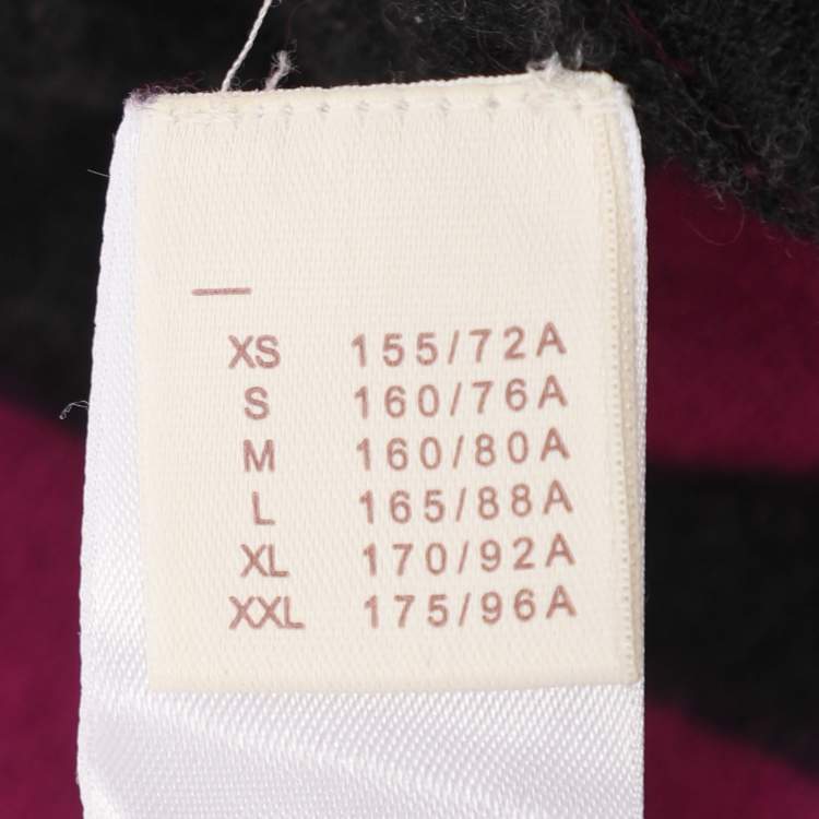 Pre Owned Louis Vuitton Purple/Black Stripe Cashmere Blend Sweatshirt M