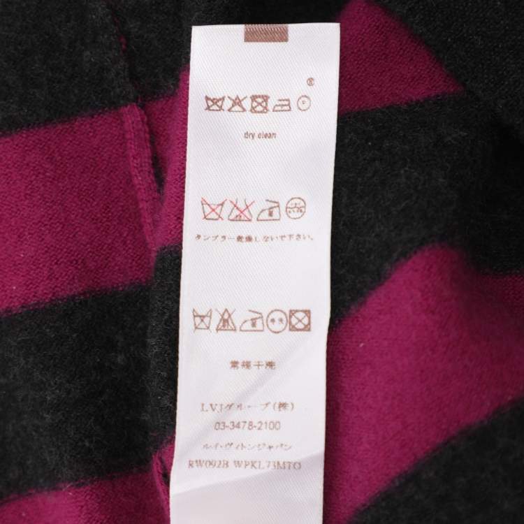 Pre Owned Louis Vuitton Purple/Black Stripe Cashmere Blend Sweatshirt M