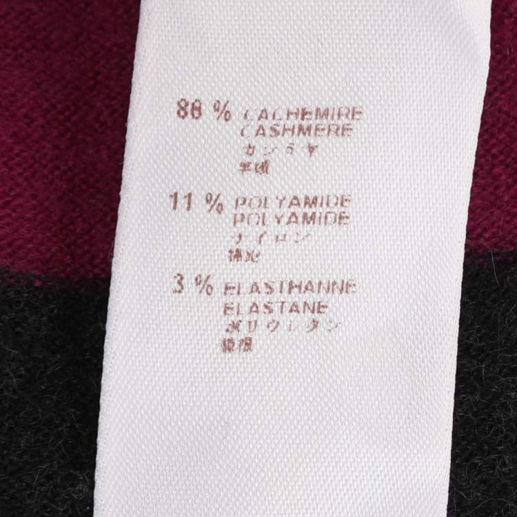 Pre Owned Louis Vuitton Purple/Black Stripe Cashmere Blend Sweatshirt M