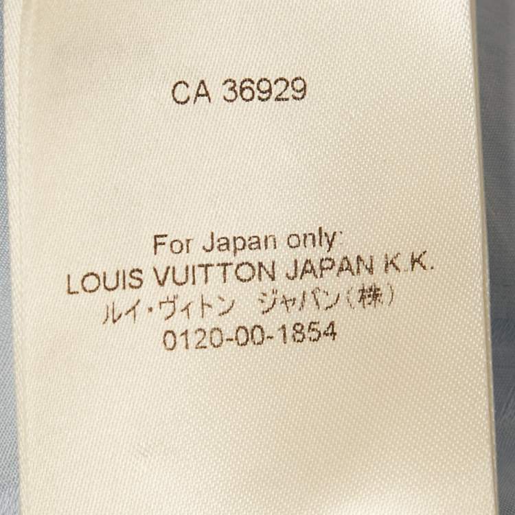 Pre Owned Louis Vuitton Blue Monogram Fil Coupe Cotton Ruche Tunic S