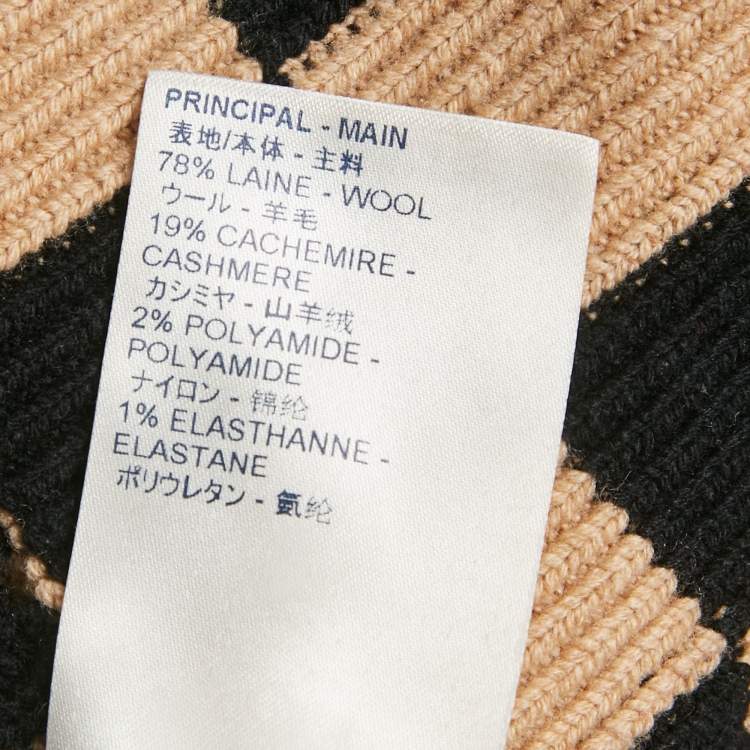 Pre Owned Louis Vuitton Black/Tan Checkered Wool Turtle Neck Sweater XS