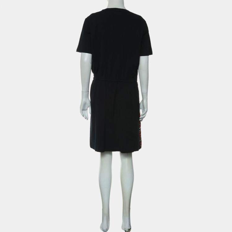 Pre Owned فستان لويس فيتون قطن حرير أحمر مطبوع بأزهار ورباط للخصر